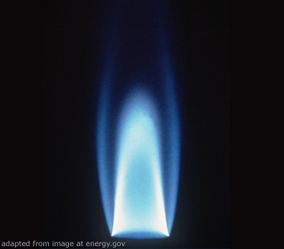 Natural Gas Flame, adapted from image at energy.gov