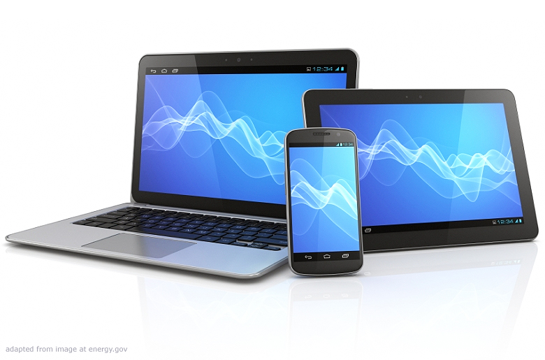 Computer, Tablet, Mobile Device, adapted from image at energy.gov