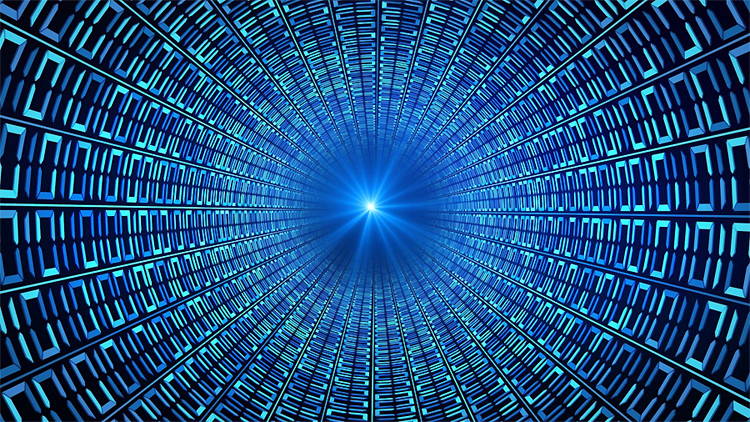 Artist's Rendition of Binary Code and Light, adapted from ornl.gov image