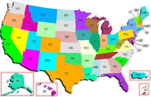 U.S. map adapted from epa.gov image