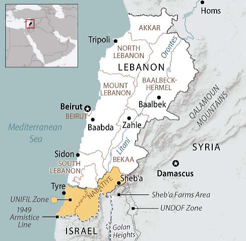 Lebanon and Environs Map adapted from justice.gov image