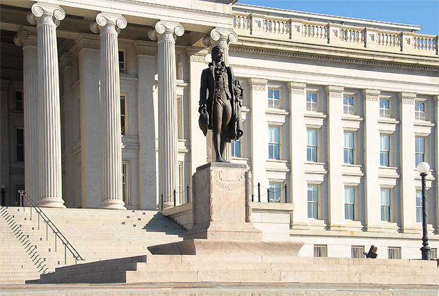 Treasury Department Building Facade adapted from treas.gov image