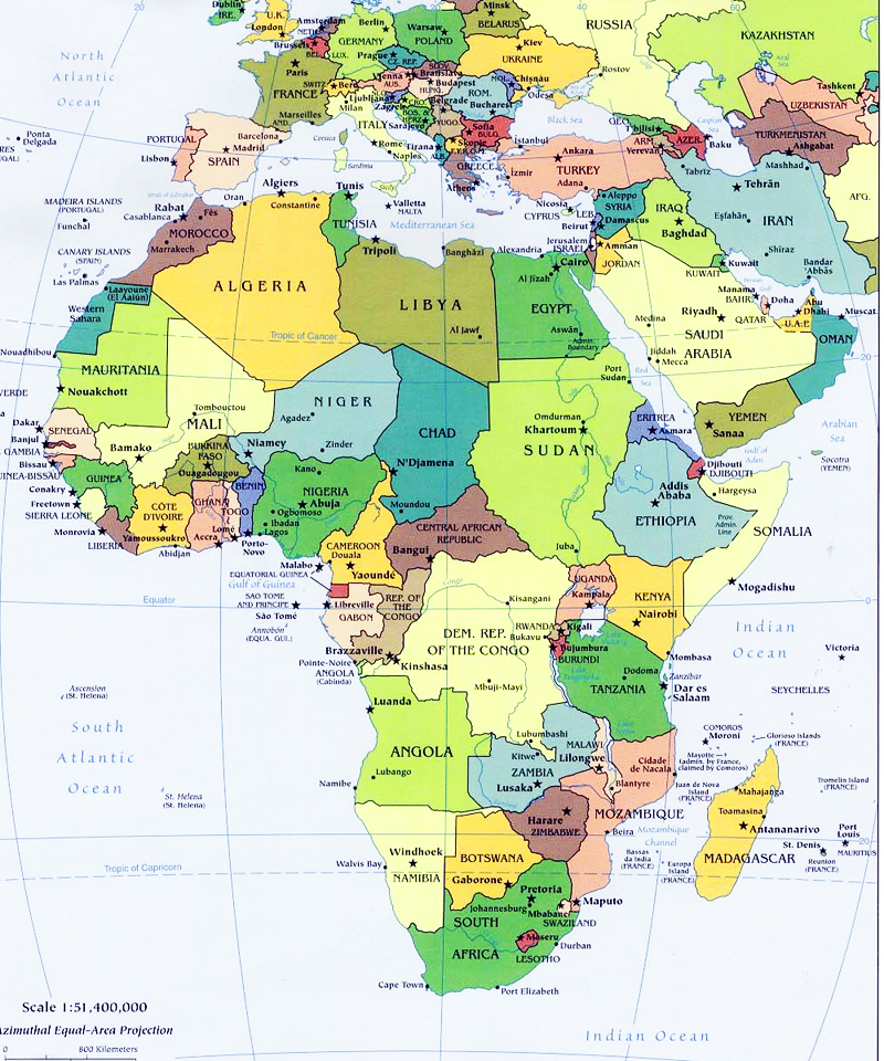 Africa Map adapted from .gov image