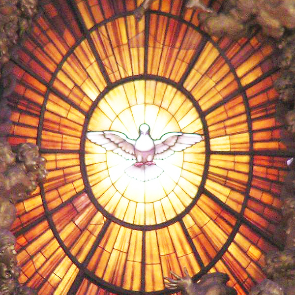 Holy Spirit Symbolized by Dove in Saint Peter's Basilica, Stained Glass by Bernini, adapted from .gov image