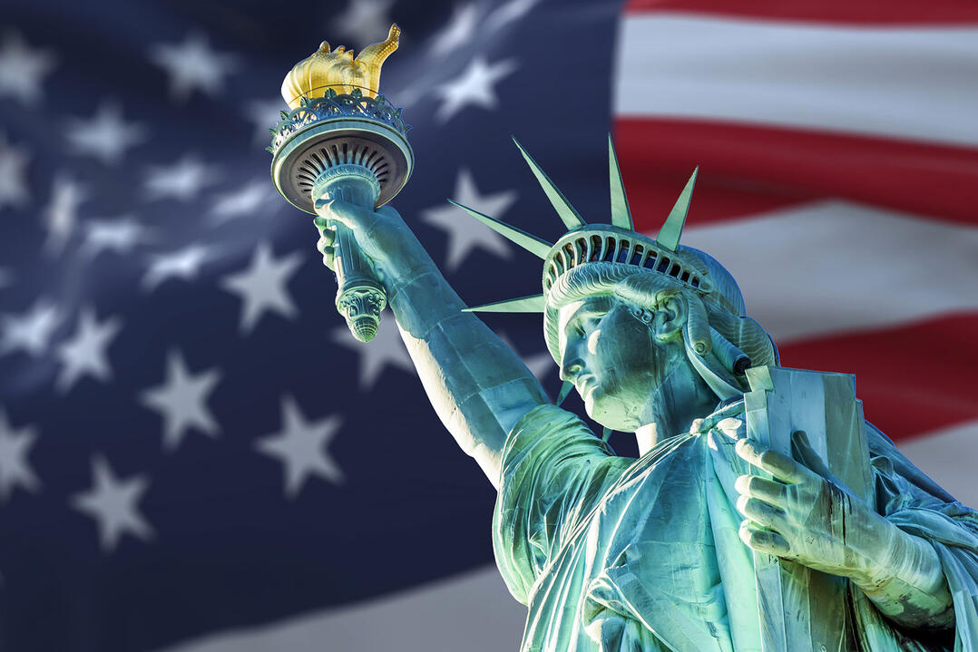 Statue of Liberty and U.S. Flag, adapted from cbo,gov image