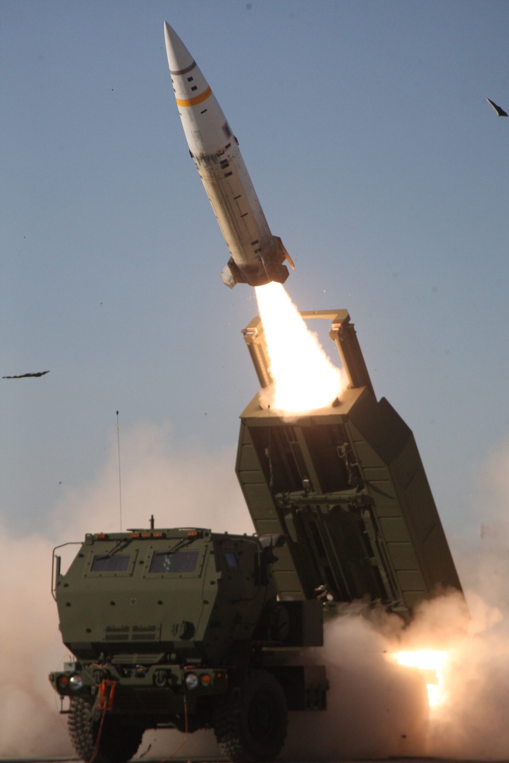 Long-Range U.S. Tactical Missile Being Fired From Mobile Launcher adapted from defense.gov image